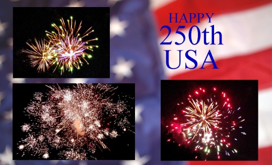 Photo composition for Independence Day USA 250; art and photos by Thursday Review
