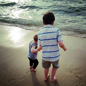 boys at the beach